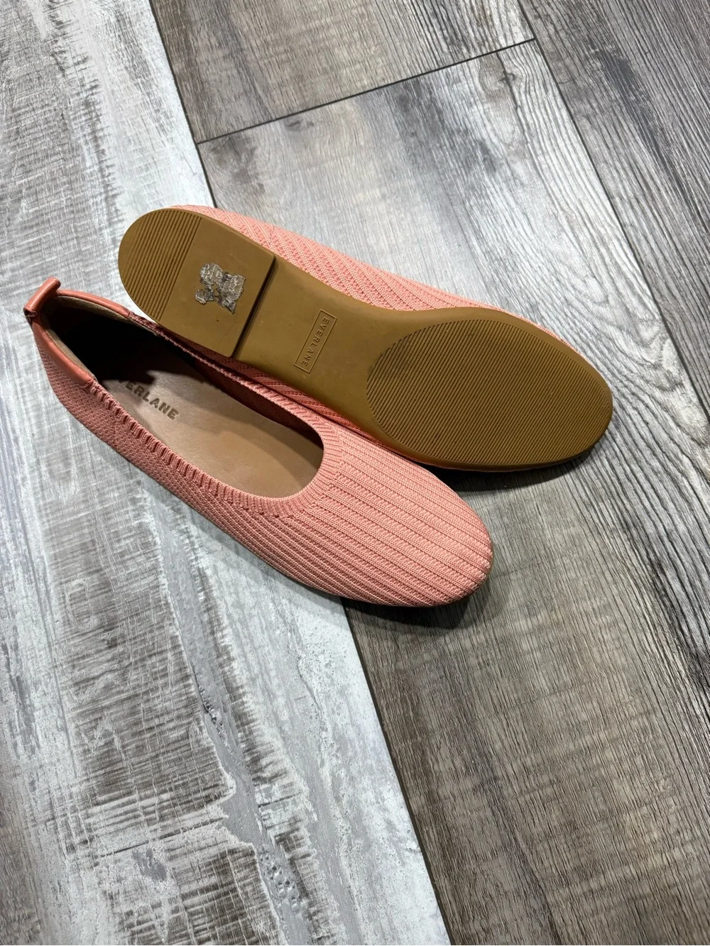 Everlane Peach Knit Slip-On Flats